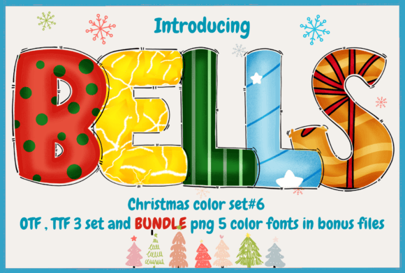 Bells: A Delightful Christmas Color Font for Festive Designs