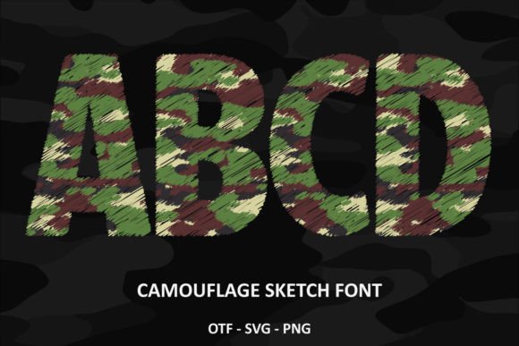 Camouflage Sketch: A Bold Font for Authentic Design
