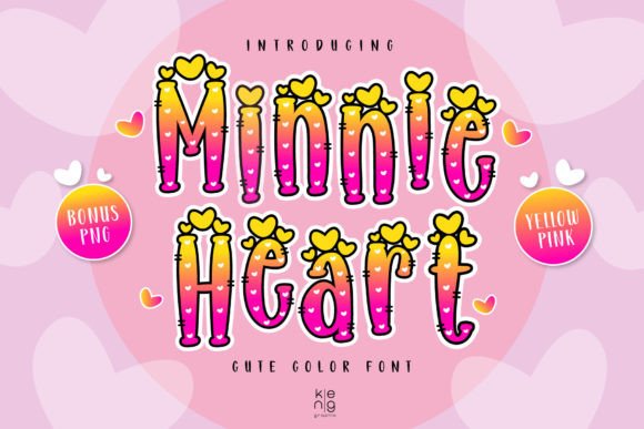 Minnie Heart Y-p: A Bold Color Font for Dynamic Design