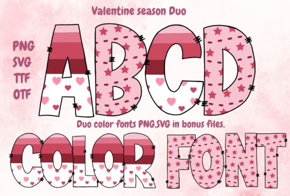 Valentine Season Duo: A Playful Color Font for Festive Designs